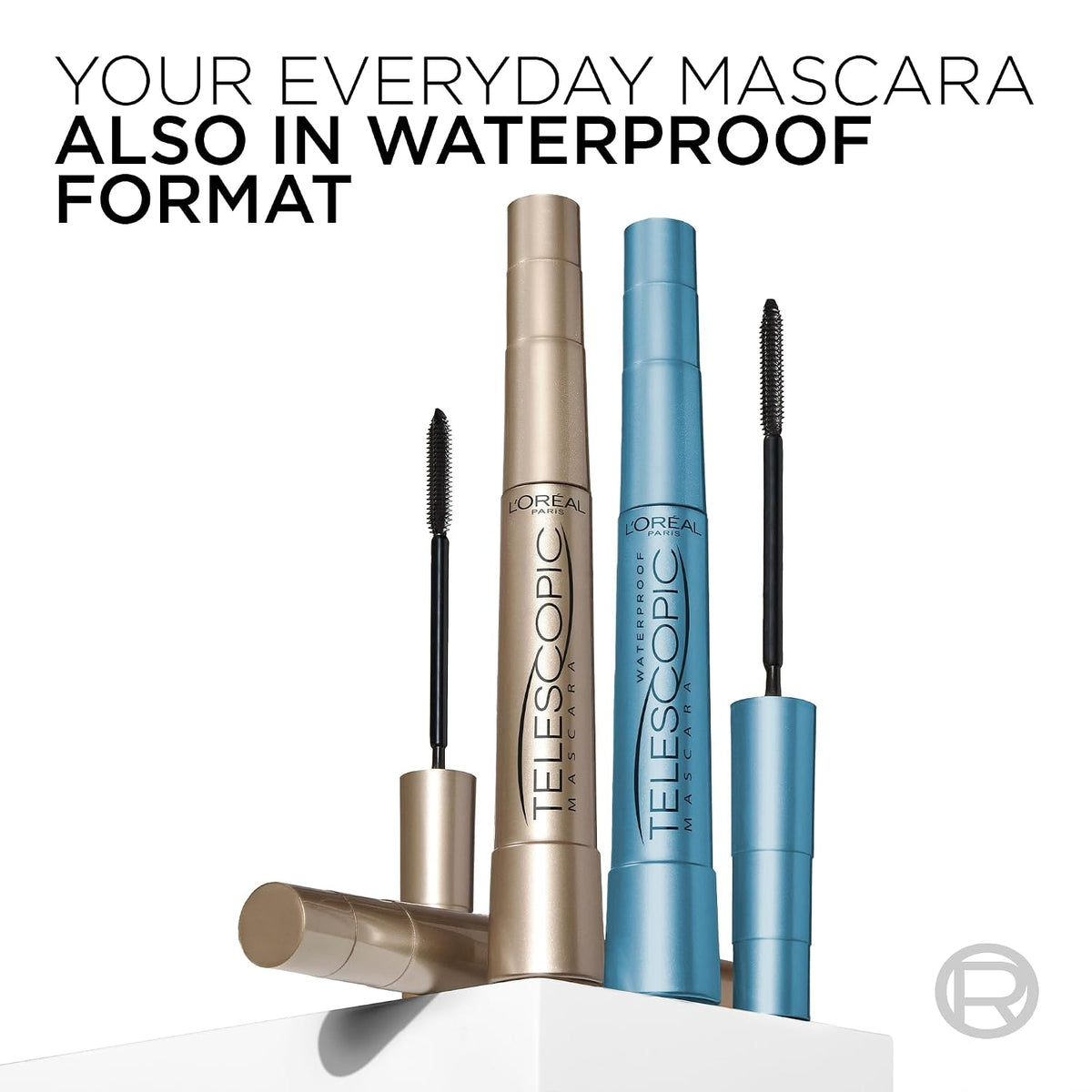 L’Oreal Paris Makeup Original Telescopic Mascara, Separating Mascara Volume and Length Formula, Washable, Blackest Black, 0.27 Fl Oz., 1 Count