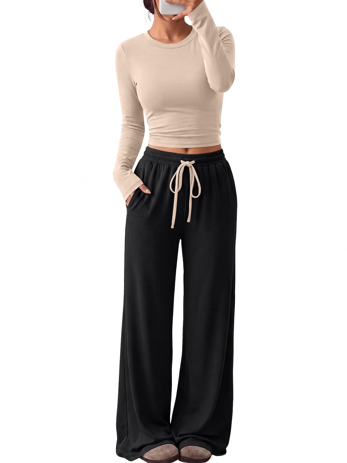 Trendy Queen Women's 2 Piece 2026 Fall Fashion Lounge Set with Pockets