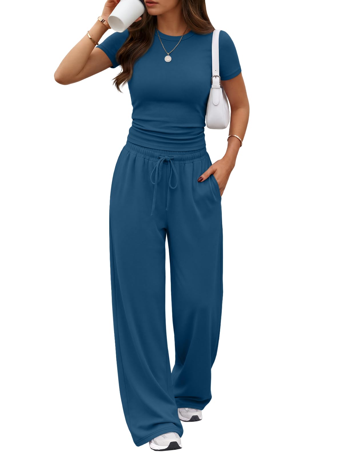 Trendy Queen Women's 2 Piece Matching Summer Lounge Set with Pockets
