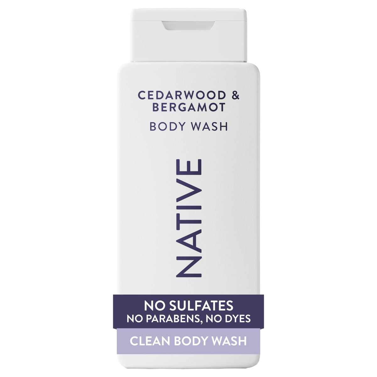 Native Clean Body Wash, Gentle & pH-balanced for Sensitive Skin, 24-Hr Freshness for Men & Women, Vegan & Cruelty-Free, Free of Sulfates & Parabens, Balsam & White Woods, 18 fl oz