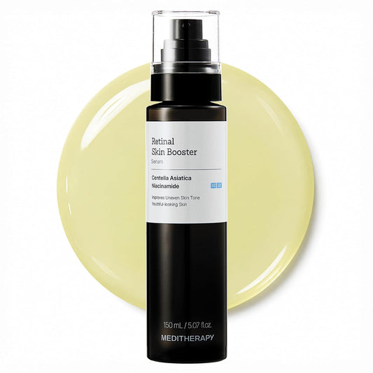 MEDITHERAPY Retinal Skin Booster Serum 5.07 fl.oz | Retinaldehyde, Niacinamide, Cica | Face & Body Serum for Uneven Skin, Refining Texture & Signs of Aging | Korean Skincare