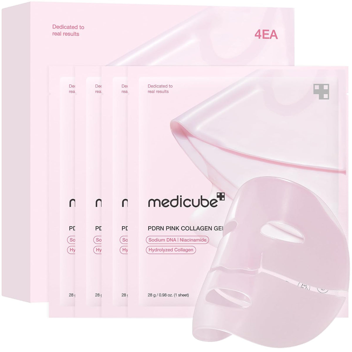 medicube Jelly Gel Mask with Salmon DNA PDRN Pink Collagen, 4EA