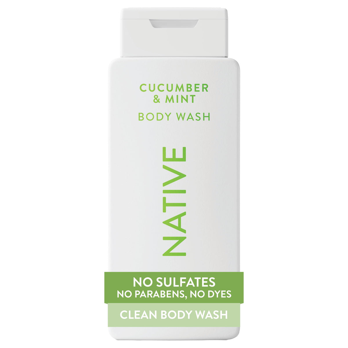 Native Clean Body Wash, Gentle & pH-balanced for Sensitive Skin, 24-Hr Freshness for Men & Women, Vegan & Cruelty-Free, Free of Sulfates & Parabens, Balsam & White Woods, 18 fl oz