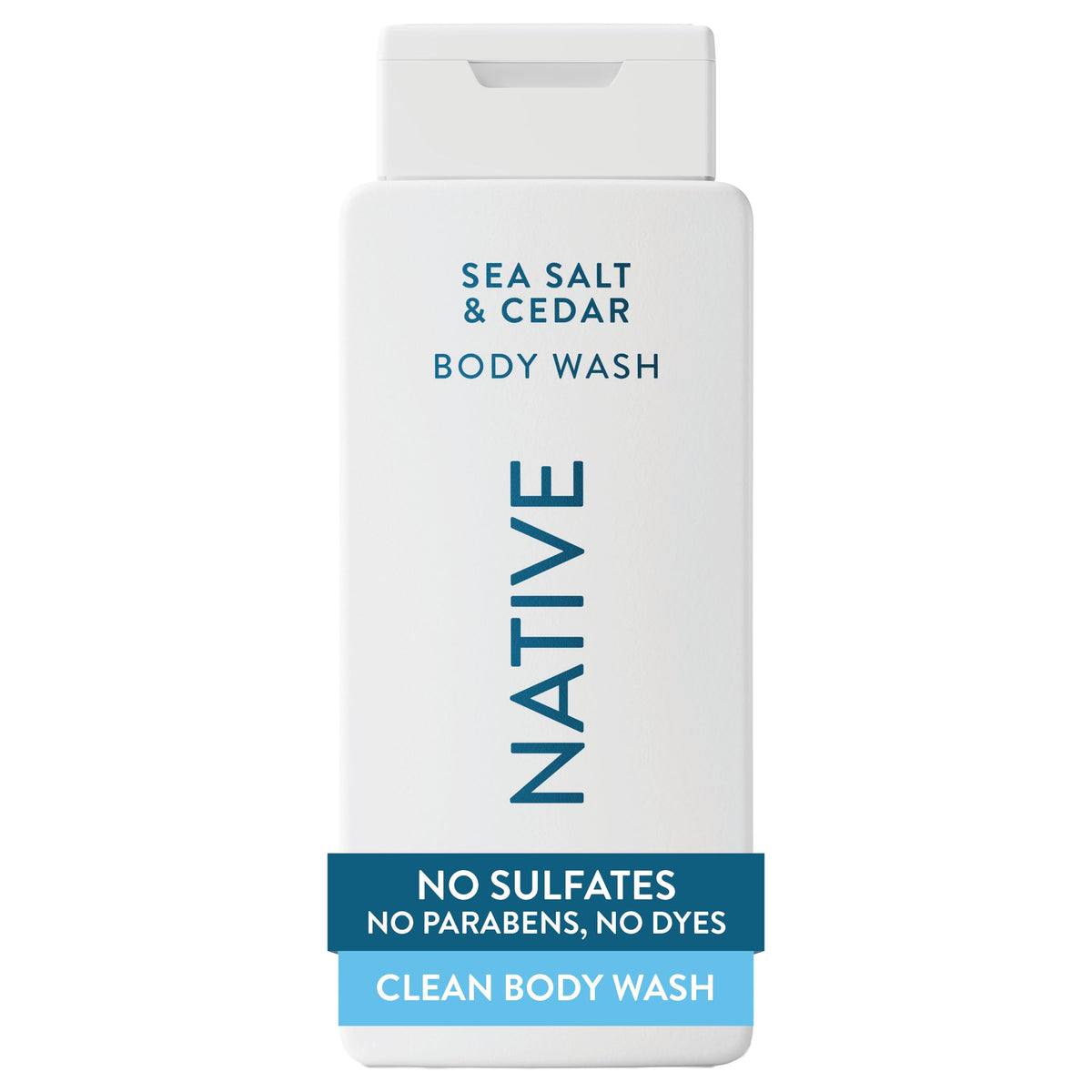Native Clean Body Wash, Gentle & pH-balanced for Sensitive Skin, 24-Hr Freshness for Men & Women, Vegan & Cruelty-Free, Free of Sulfates & Parabens, Balsam & White Woods, 18 fl oz