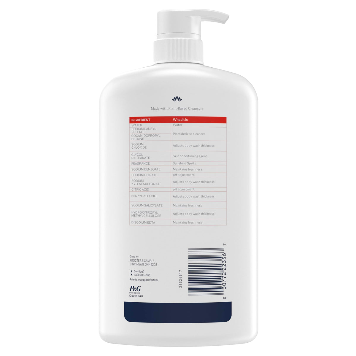 Ivory Body Wash, Designed for the Whole Family, Gentle Formula, Free of Dyes Heavy Perfumes Parabens Phthalates & Silicones, for Sensitive Skin, Designed for Skin's pH, Original Scent, 35 oz