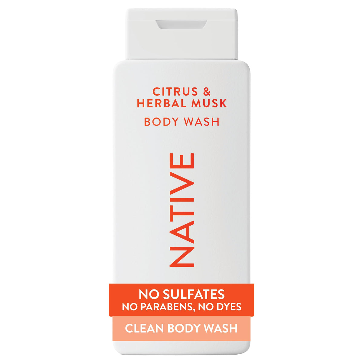 Native Clean Body Wash, Gentle & pH-balanced for Sensitive Skin, 24-Hr Freshness for Men & Women, Vegan & Cruelty-Free, Free of Sulfates & Parabens, Balsam & White Woods, 18 fl oz
