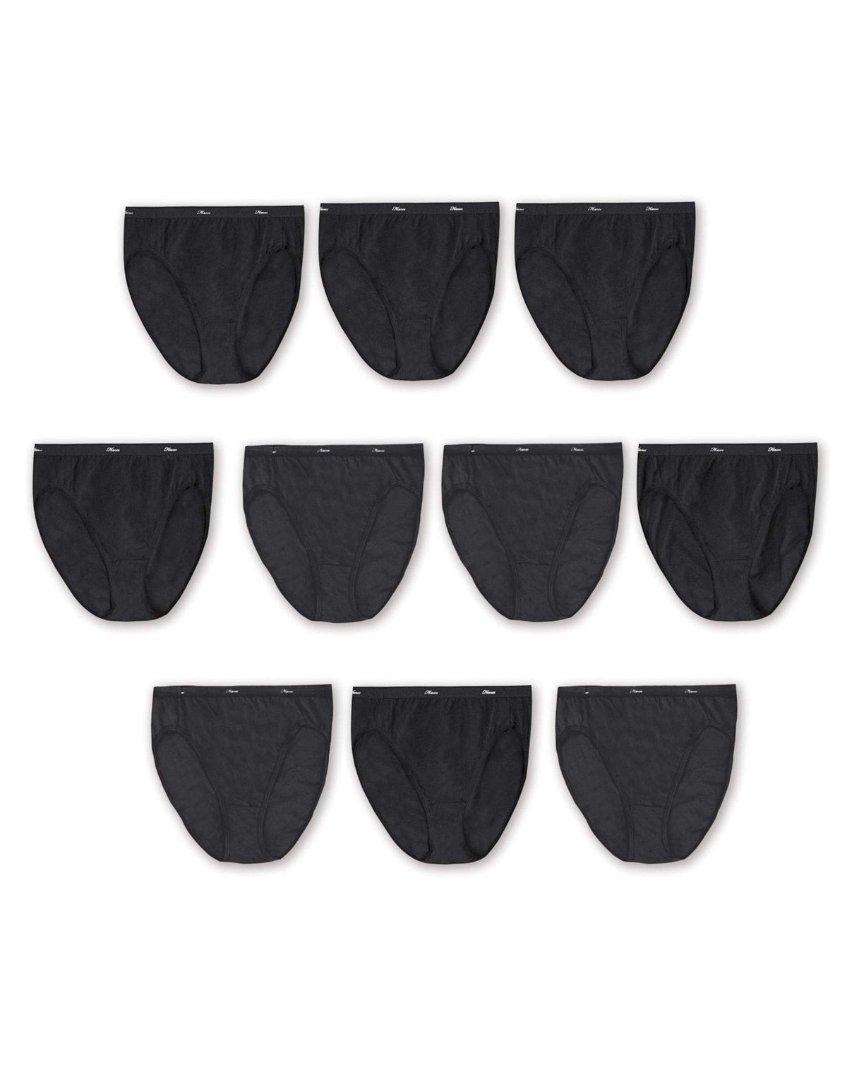 Hanes Women's Underwear Pack, 10-Pack, Full-Coverage Cotton Blend Panties, Moisture-Wicking Underwear for Women