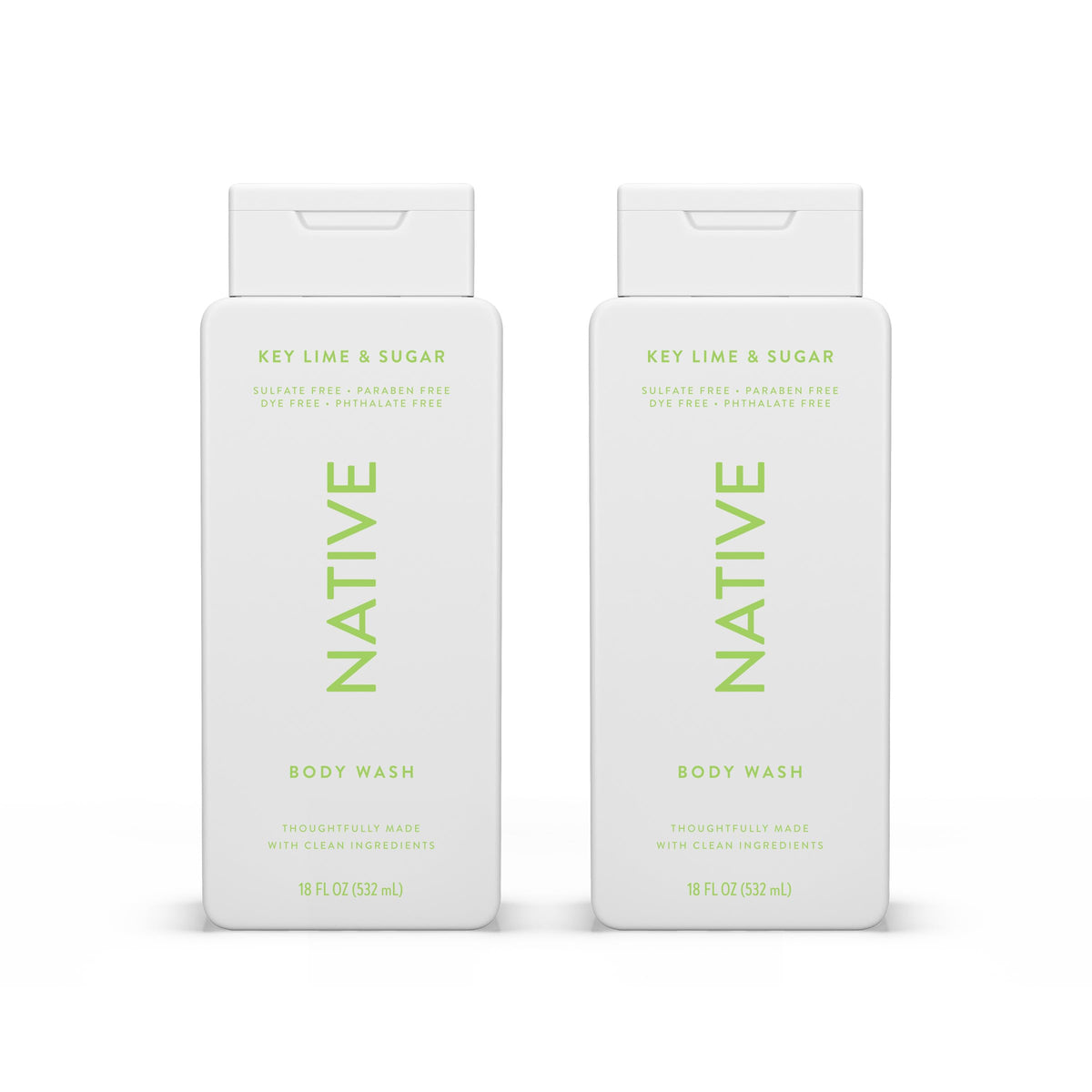 Native Clean Body Wash, Gentle & pH-balanced for Sensitive Skin, 24-Hr Freshness for Men & Women, Vegan & Cruelty-Free, Free of Sulfates & Parabens, Balsam & White Woods, 18 fl oz