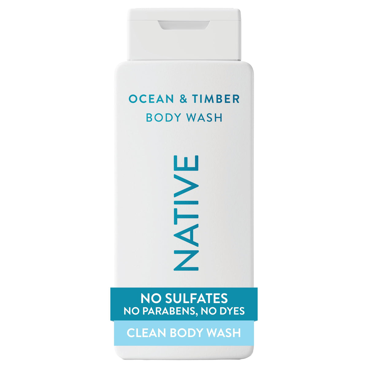 Native Clean Body Wash, Gentle & pH-balanced for Sensitive Skin, 24-Hr Freshness for Men & Women, Vegan & Cruelty-Free, Free of Sulfates & Parabens, Balsam & White Woods, 18 fl oz