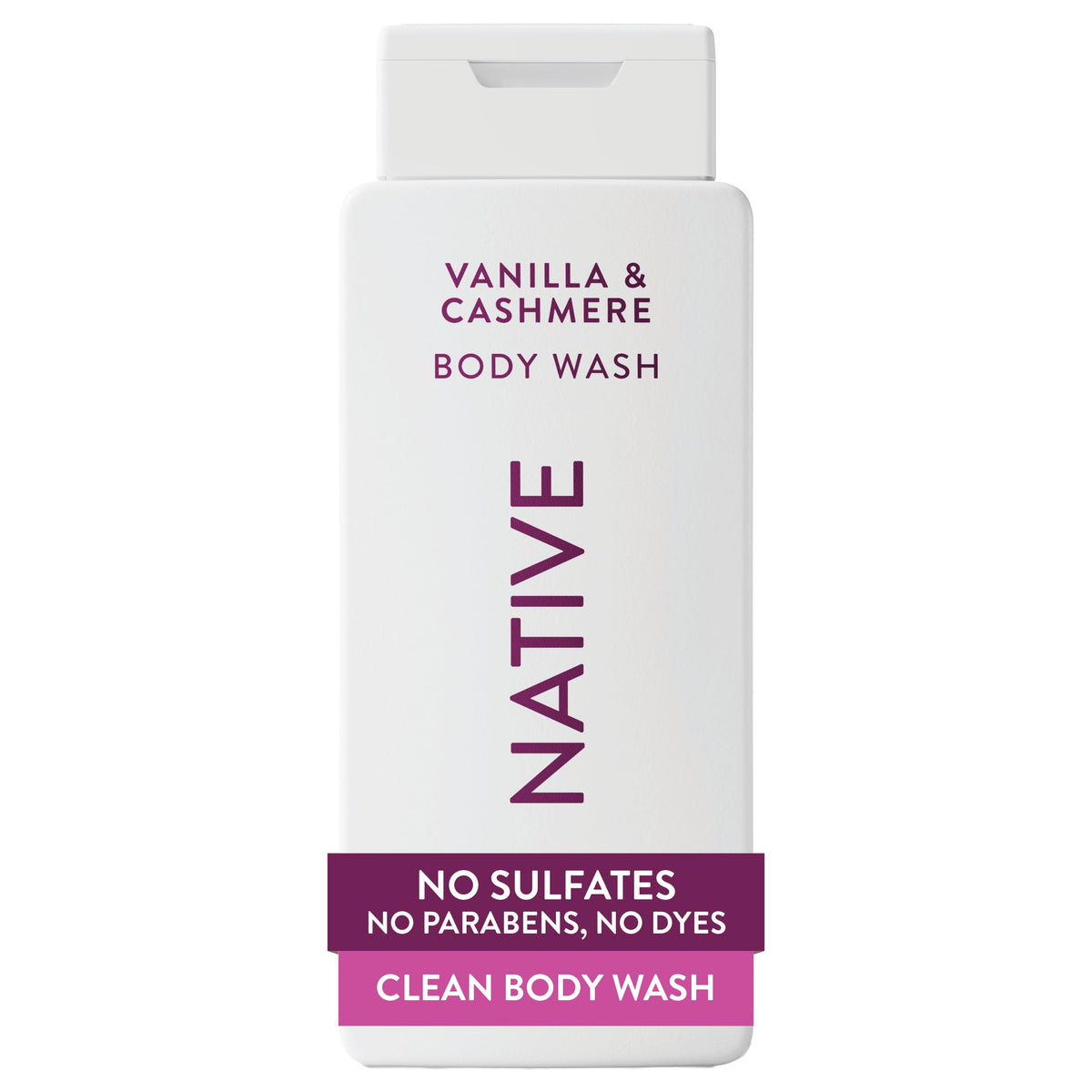 Native Clean Body Wash, Gentle & pH-balanced for Sensitive Skin, 24-Hr Freshness for Men & Women, Vegan & Cruelty-Free, Free of Sulfates & Parabens, Balsam & White Woods, 18 fl oz