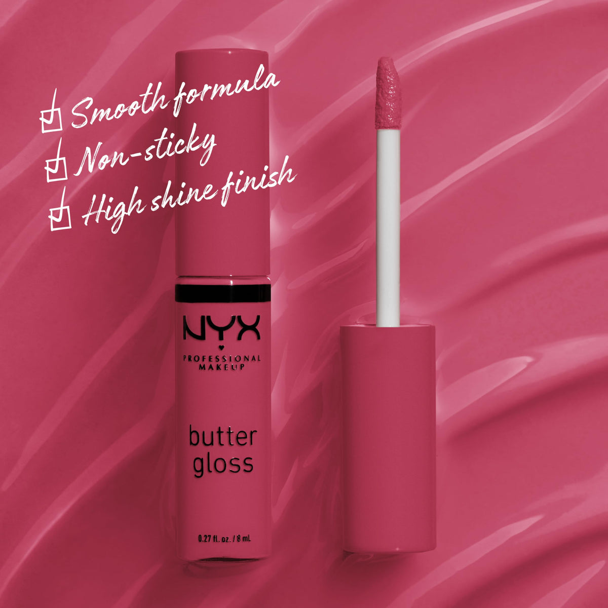 NYX PROFESSIONAL MAKEUP Butter Gloss, Non-Sticky Lip Gloss - Sugar Glass ,Clear