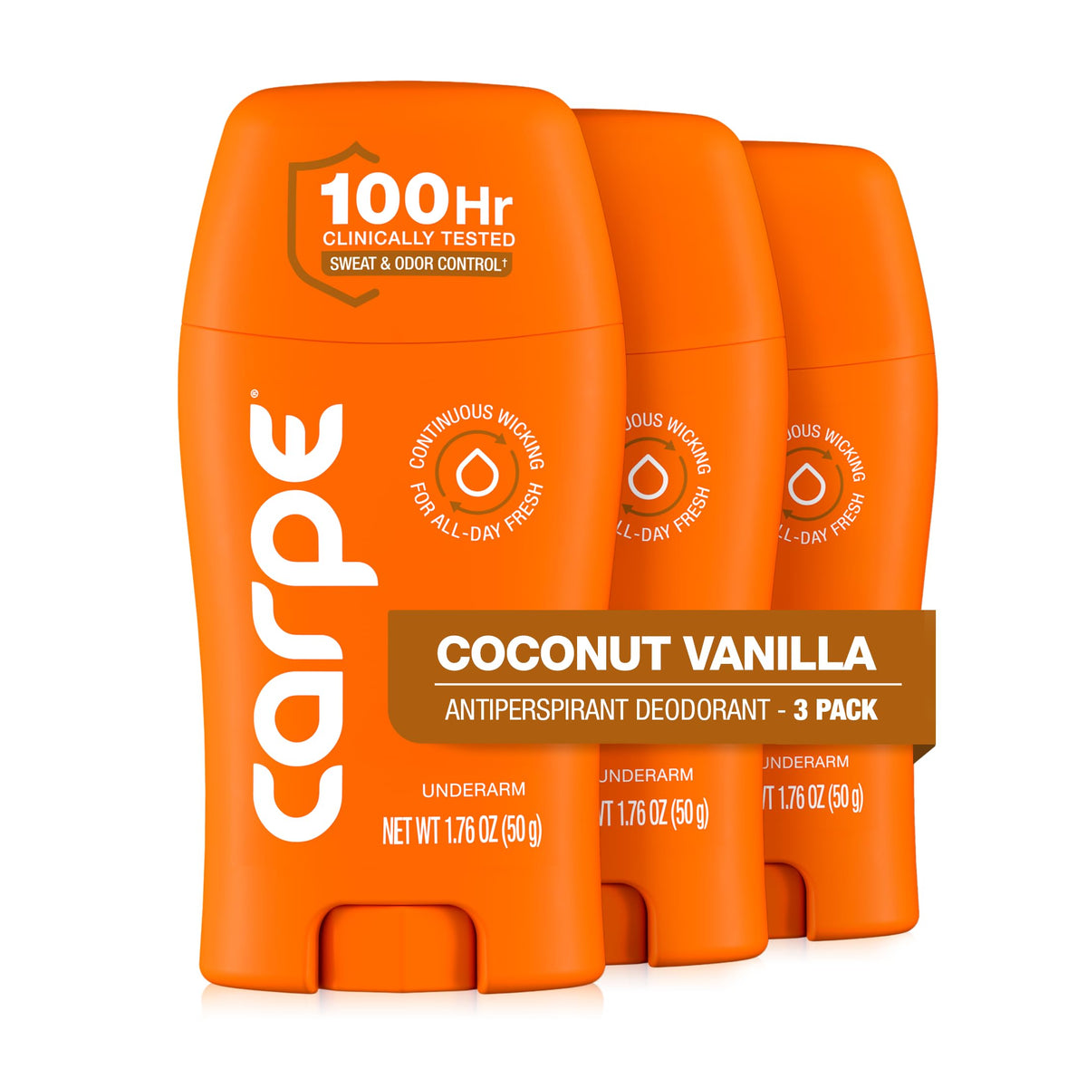 Carpe 100-Hour Antiperspirant Deodorant for Women - Coconut Vanilla