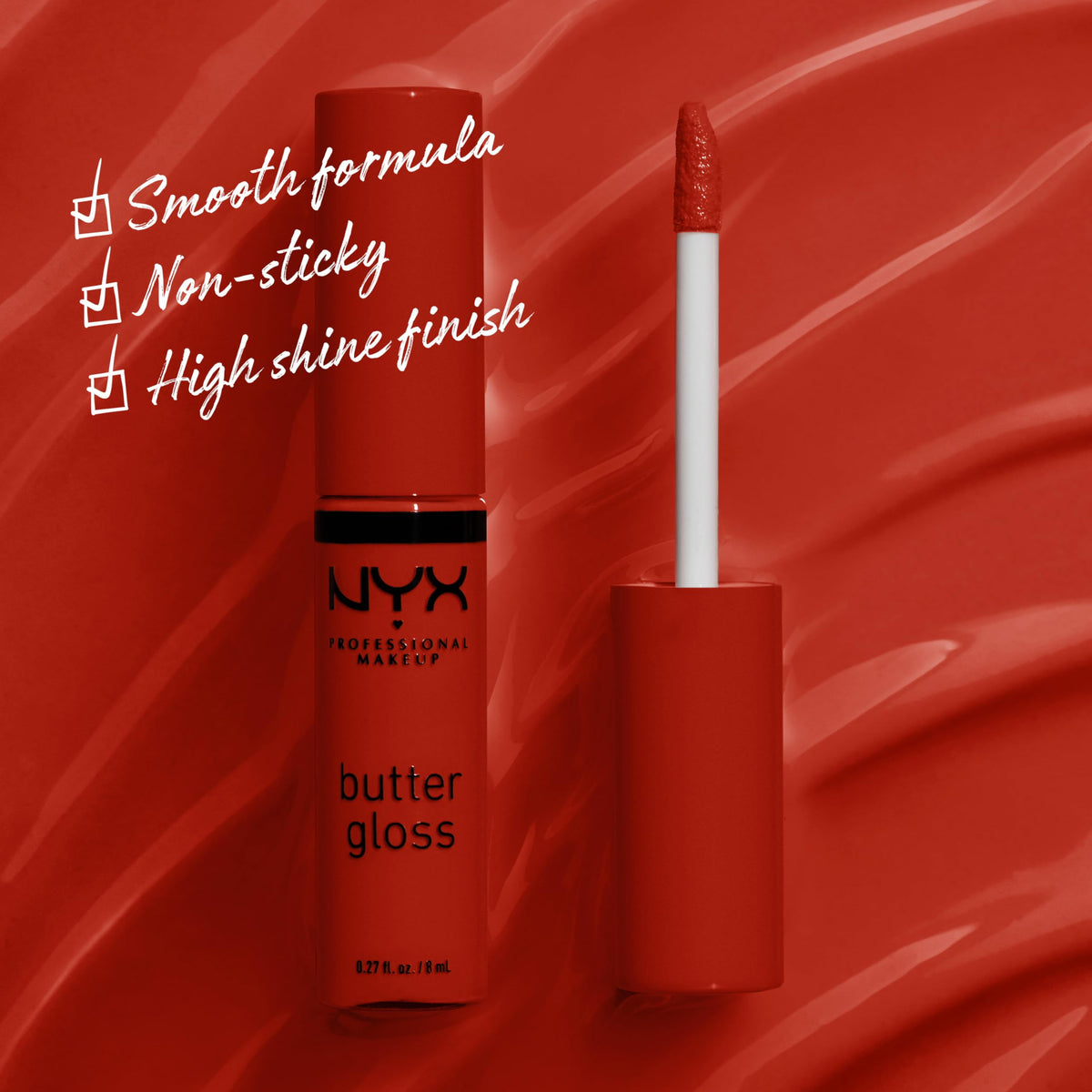 NYX PROFESSIONAL MAKEUP Butter Gloss, Non-Sticky Lip Gloss - Sugar Glass ,Clear