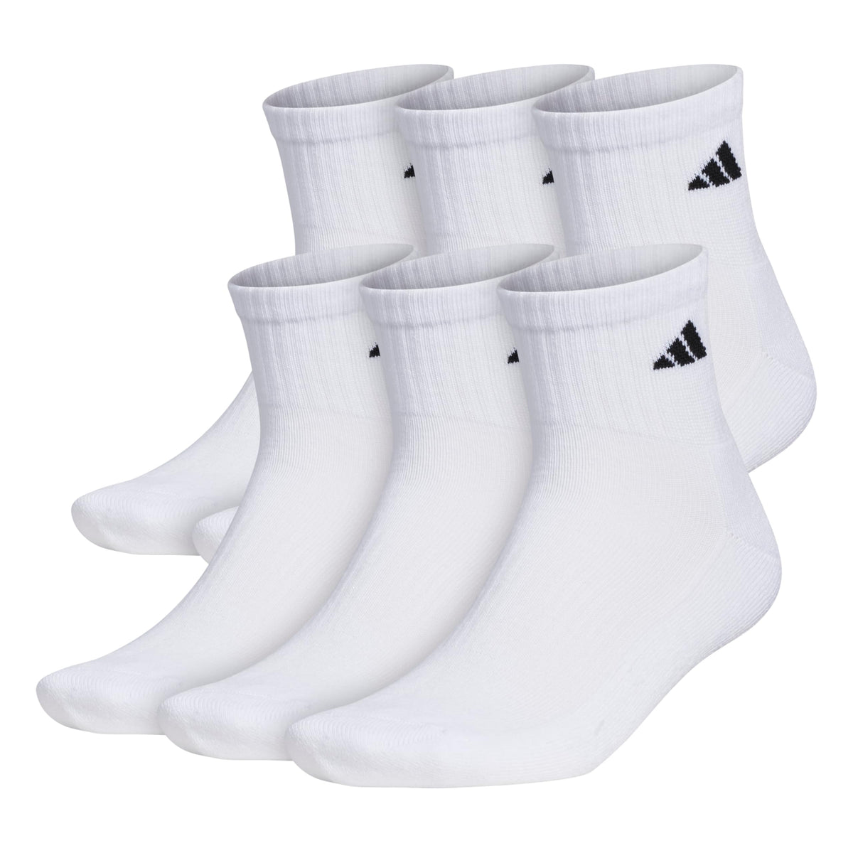 adidas Men's Athletic Cushioned Quarter Ankle Socks 6 Pairs