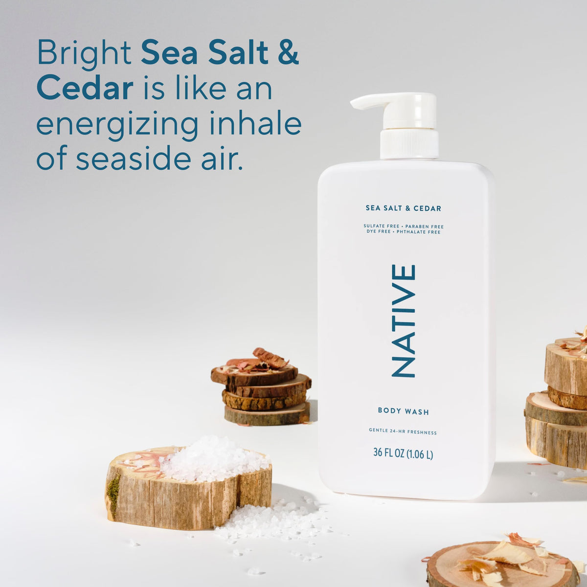 Native Clean Body Wash, Gentle & pH-balanced for Sensitive Skin, 24-Hr Freshness for Women & Men, Vegan & Cruelty-Free, Free of Sulfates, Parabens & Phthalates, Coconut & Vanilla, 36 oz