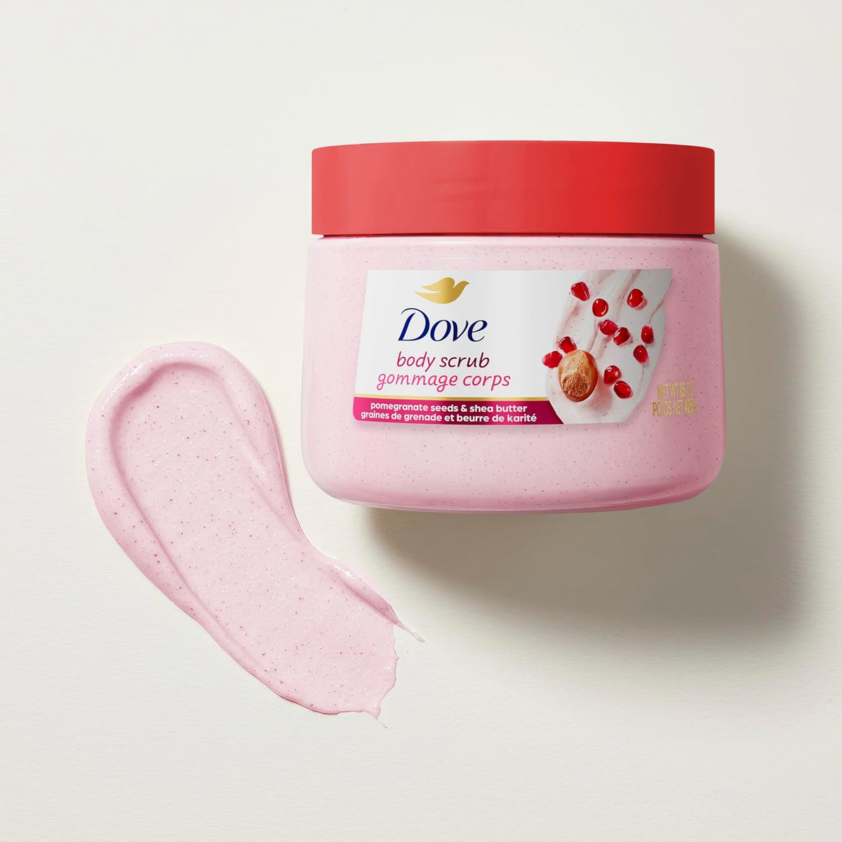 Dove Pomegranate & Shea Butter Body Scrub Exfoliates and Deeply 15 oz