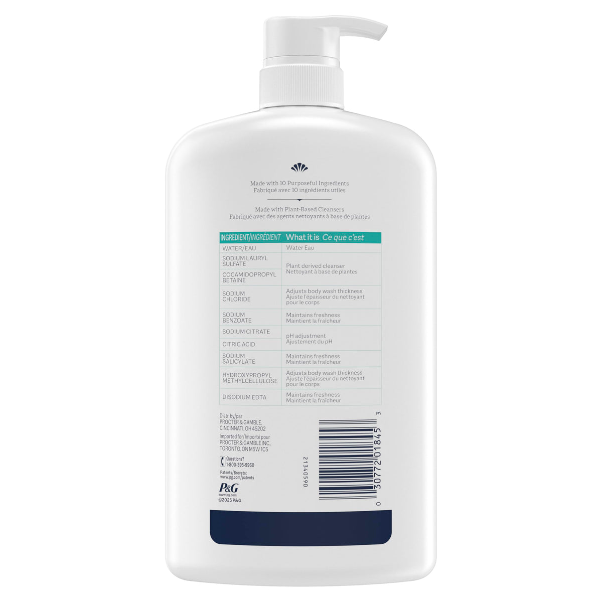 Ivory Body Wash, Designed for the Whole Family, Gentle Formula, Free of Dyes Heavy Perfumes Parabens Phthalates & Silicones, for Sensitive Skin, Designed for Skin's pH, Original Scent, 35 oz