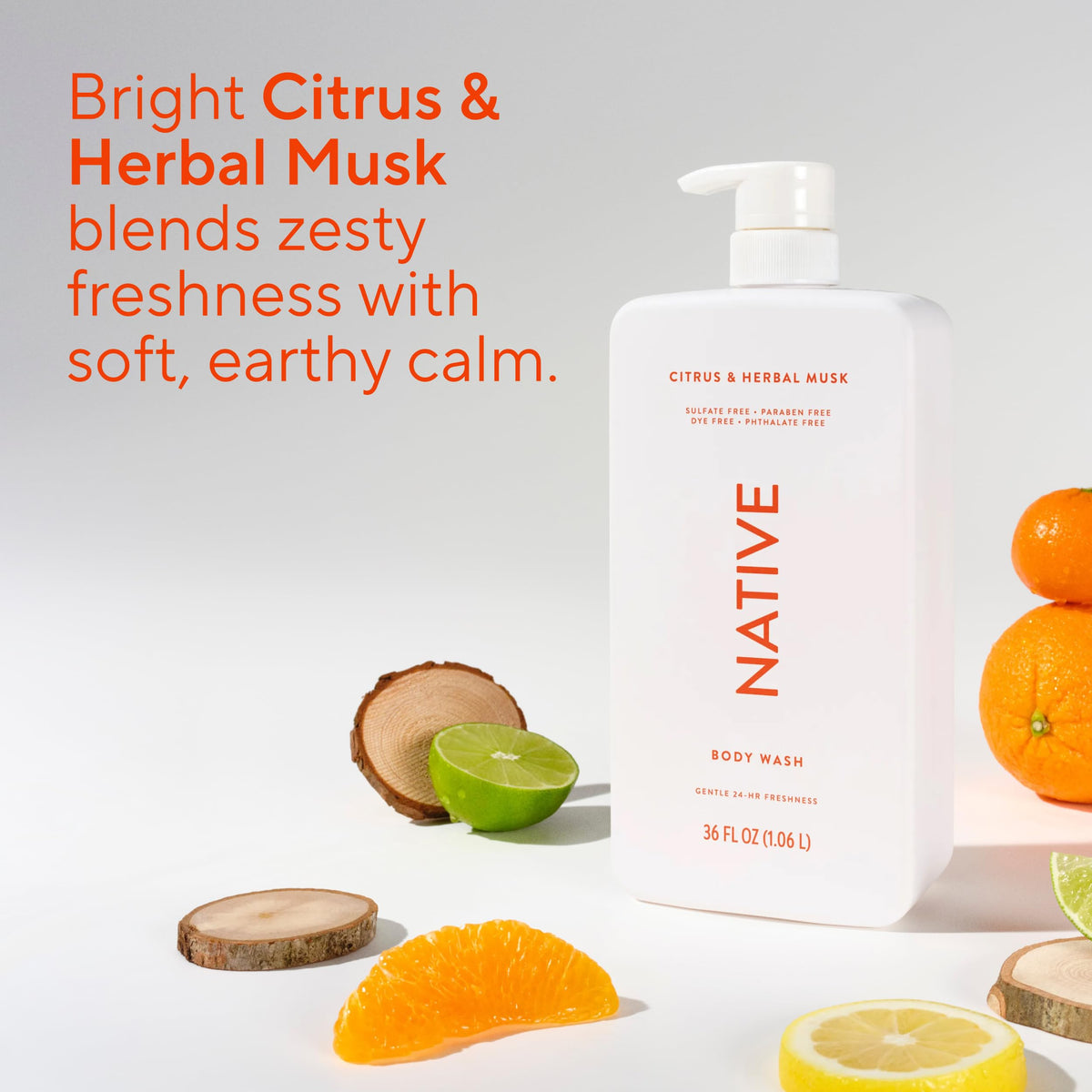 Native Clean Body Wash, Gentle & pH-balanced for Sensitive Skin, 24-Hr Freshness for Women & Men, Vegan & Cruelty-Free, Free of Sulfates, Parabens & Phthalates, Coconut & Vanilla, 36 oz
