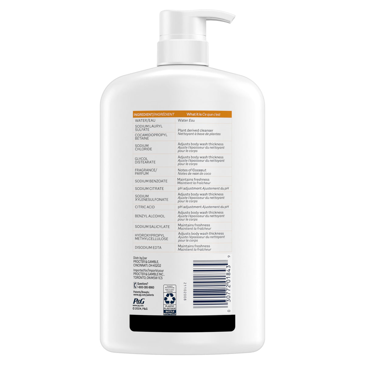Ivory Body Wash, Designed for the Whole Family, Gentle Formula, Free of Dyes Heavy Perfumes Parabens Phthalates & Silicones, for Sensitive Skin, Designed for Skin's pH, Original Scent, 35 oz