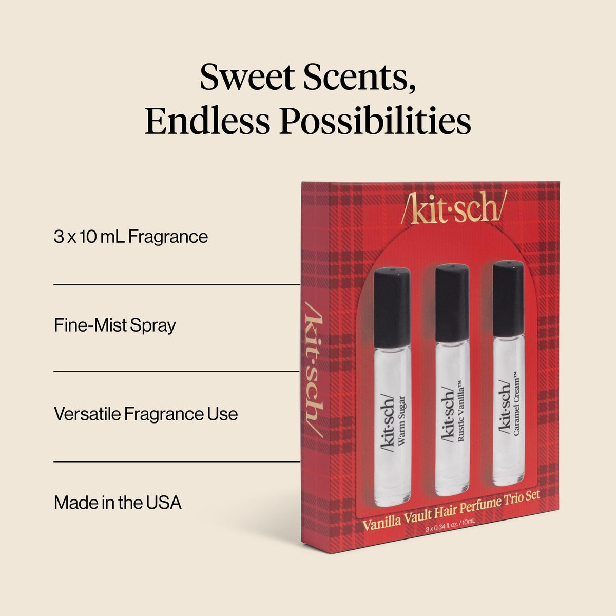 Kitsch Hair Perfume for Women – Hair Spray & Body Mist – Amber Shores, 50mL