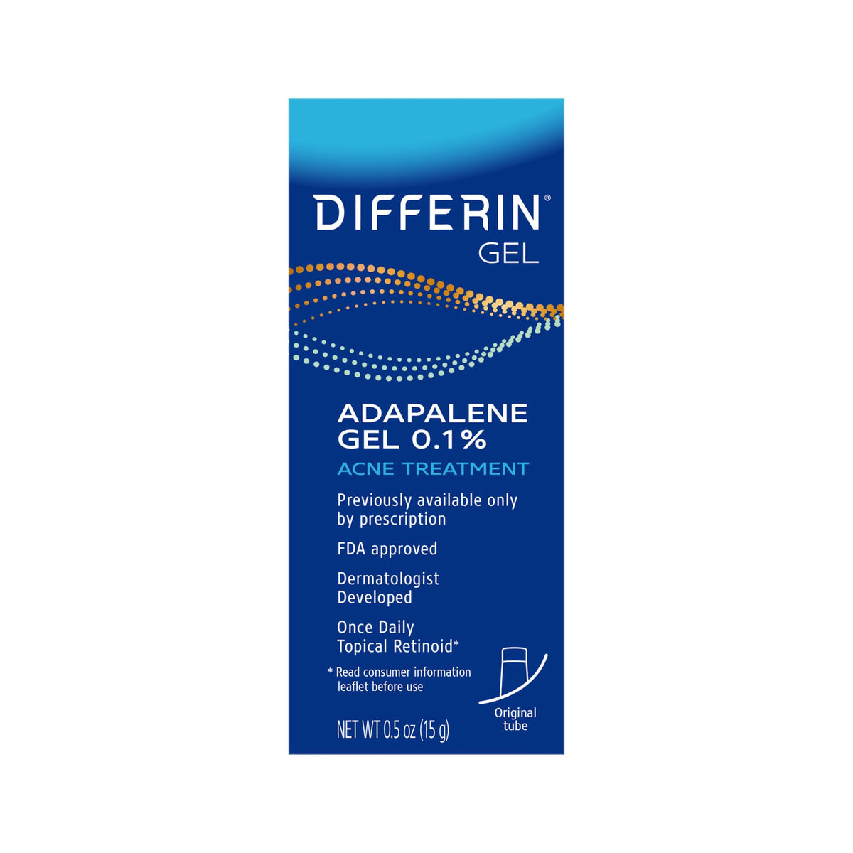 Differin Acne Retinoid Treatment Gel, 0.1% Adapalene, 45g Pump