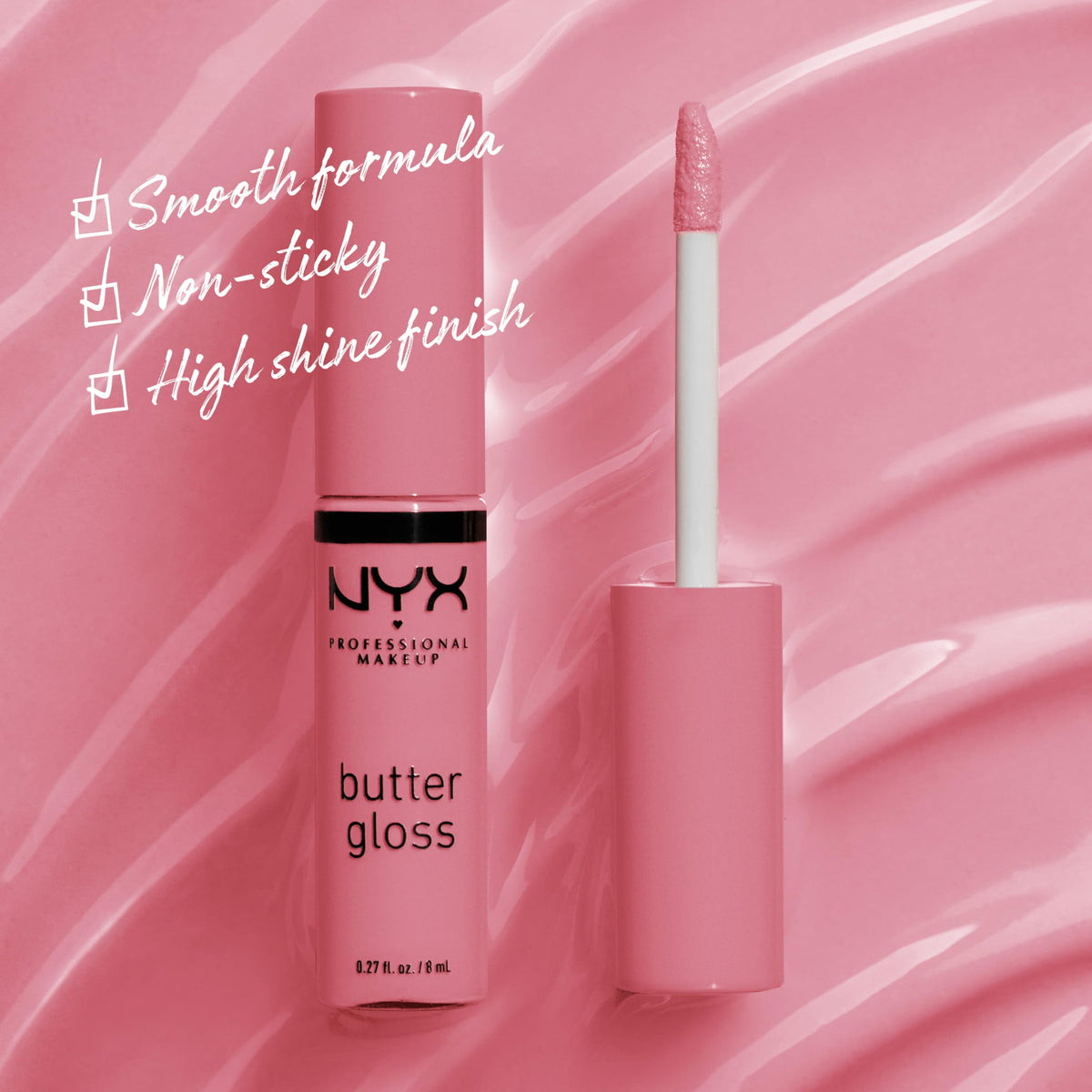 NYX PROFESSIONAL MAKEUP Butter Gloss, Non-Sticky Lip Gloss - Sugar Glass ,Clear