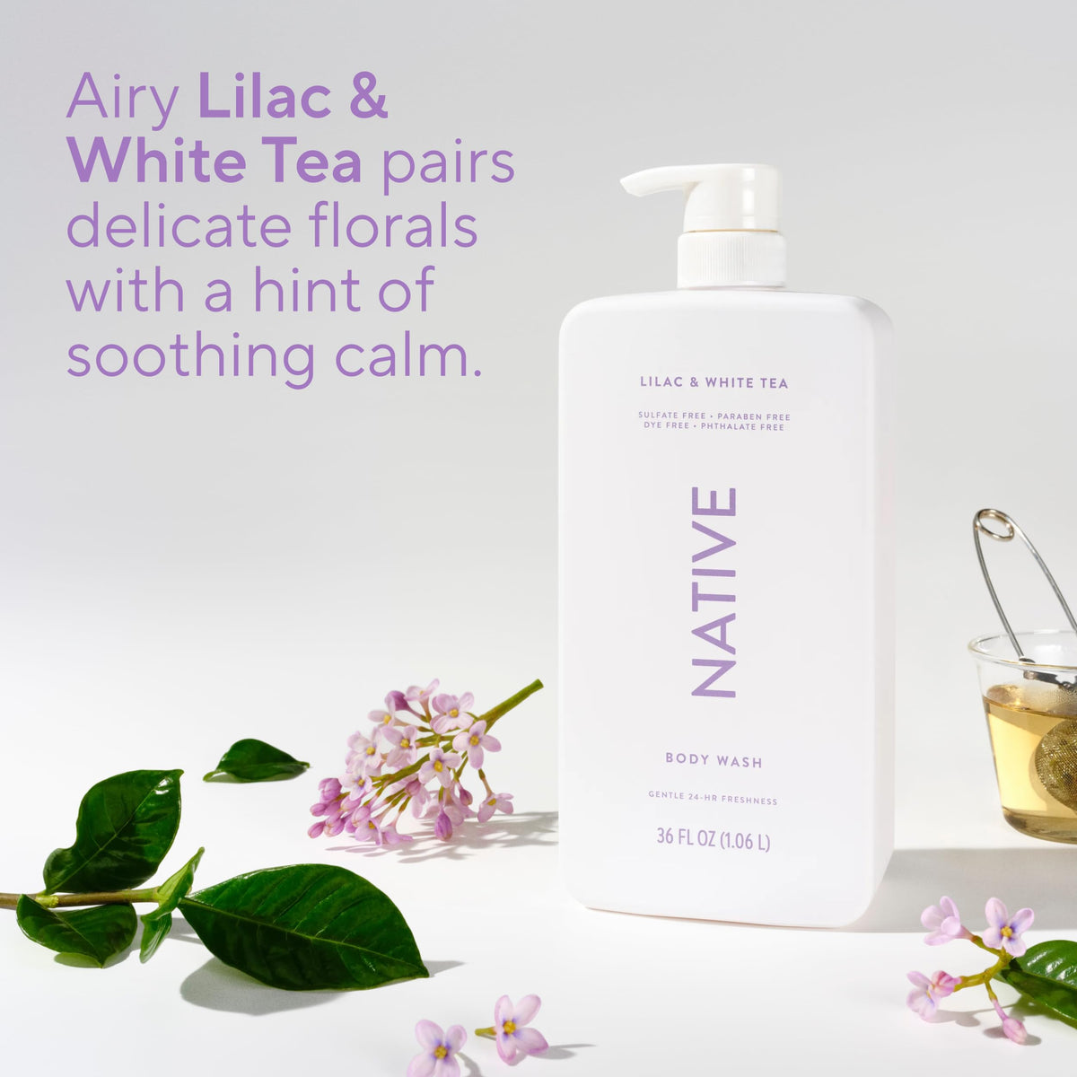 Native Clean Body Wash, Gentle & pH-balanced for Sensitive Skin, 24-Hr Freshness for Women & Men, Vegan & Cruelty-Free, Free of Sulfates, Parabens & Phthalates, Coconut & Vanilla, 36 oz