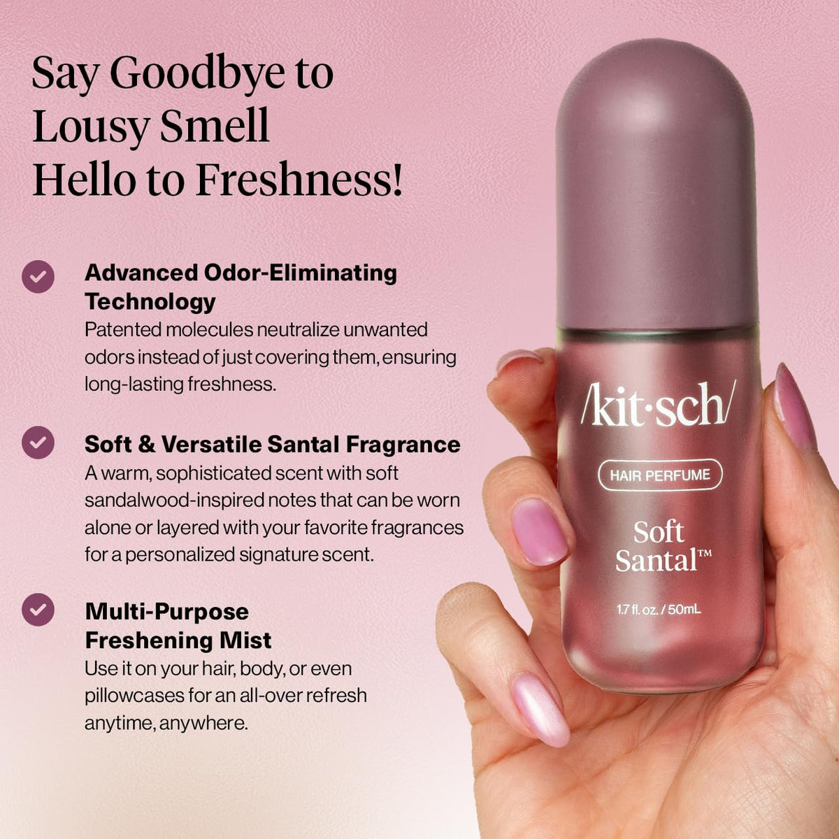 Kitsch Hair Perfume for Women – Hair Spray & Body Mist – Amber Shores, 50mL