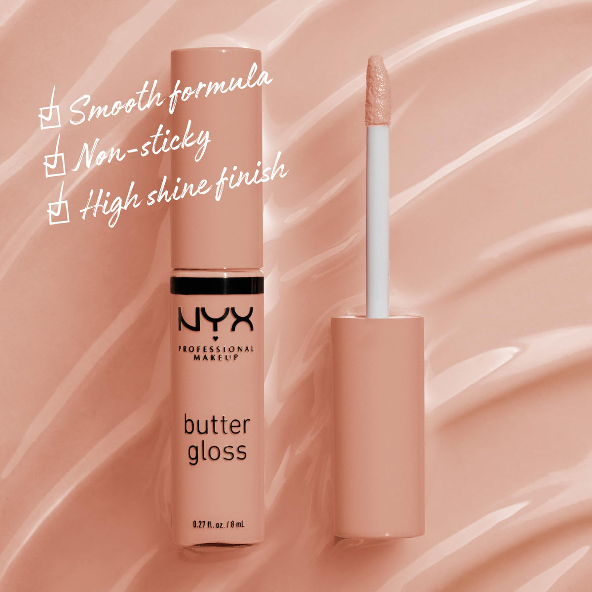 NYX PROFESSIONAL MAKEUP Butter Gloss, Non-Sticky Lip Gloss - Sugar Glass ,Clear