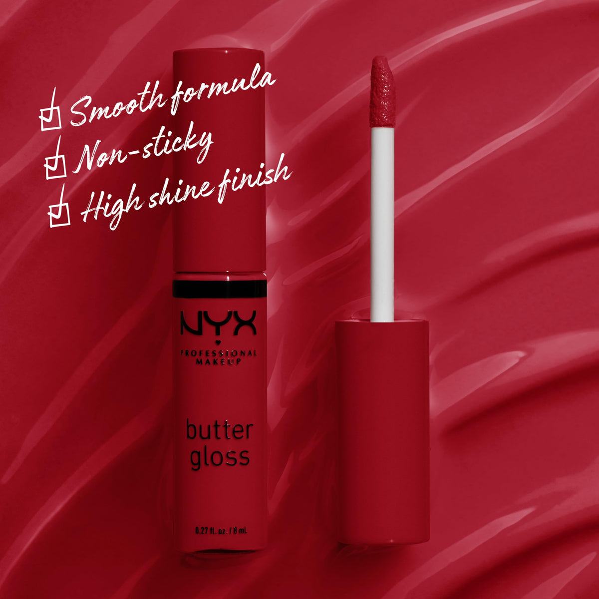 NYX PROFESSIONAL MAKEUP Butter Gloss, Non-Sticky Lip Gloss - Sugar Glass ,Clear