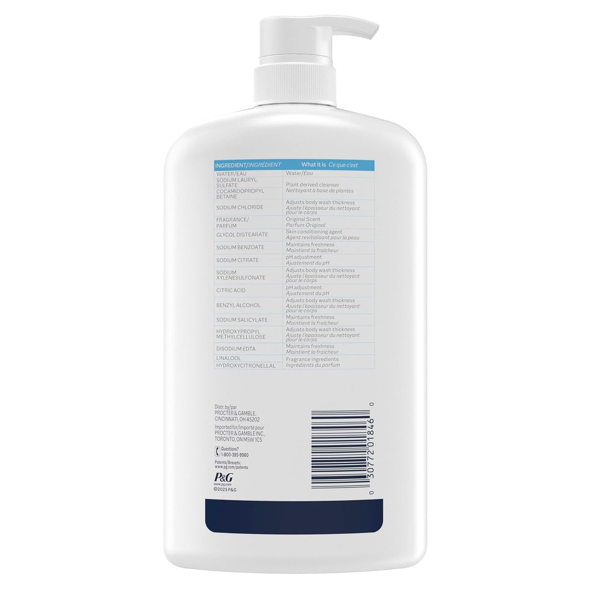 Ivory Body Wash, Designed for the Whole Family, Gentle Formula, Free of Dyes Heavy Perfumes Parabens Phthalates & Silicones, for Sensitive Skin, Designed for Skin's pH, Original Scent, 35 oz