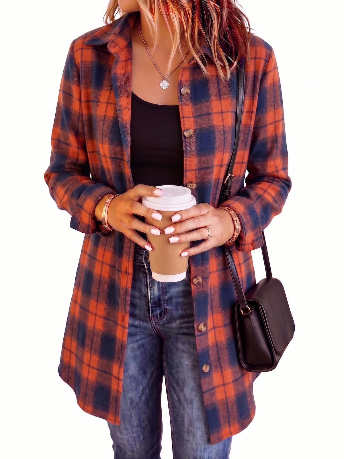 Zeagoo Womens Flannel Shirts Long Sleeve Plaid Button Down Shirts Fall Tops