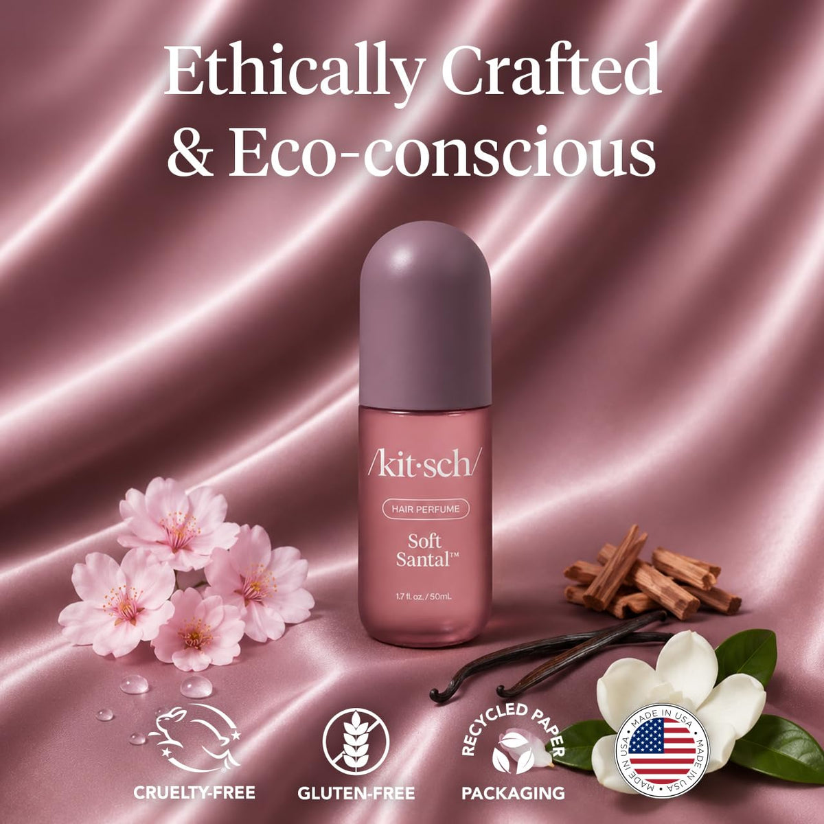Kitsch Hair Perfume for Women – Hair Spray & Body Mist – Amber Shores, 50mL