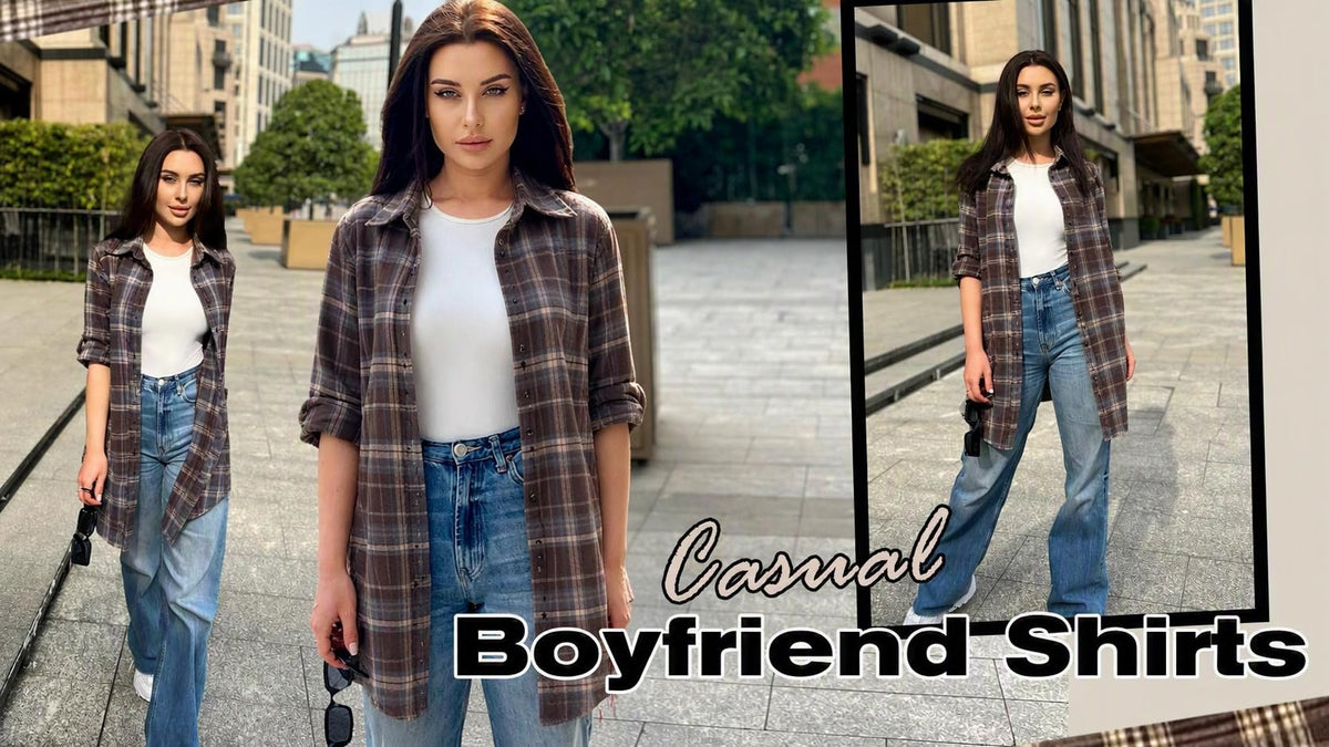 Zeagoo Womens Flannel Shirts Long Sleeve Plaid Button Down Shirts Fall Tops