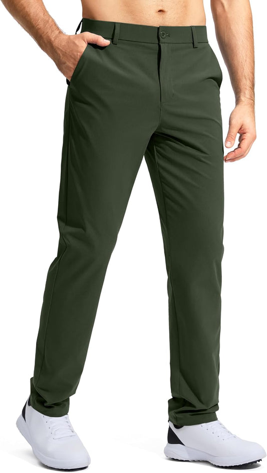 Pudolla Men's Golf Pants Stretch Work Dress Comfy Pants 30"/32"/34" Lightweight Quick Dry Casual Slacks Trousers with Pockets