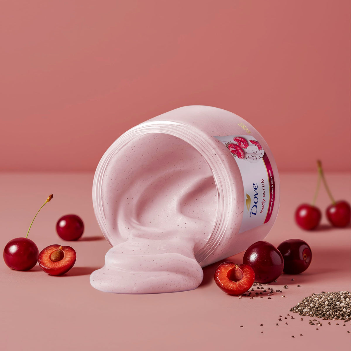 Dove Pomegranate & Shea Butter Body Scrub Exfoliates and Deeply 15 oz
