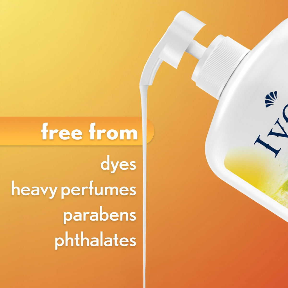 Ivory Body Wash, Designed for the Whole Family, Gentle Formula, Free of Dyes Heavy Perfumes Parabens Phthalates & Silicones, for Sensitive Skin, Designed for Skin's pH, Original Scent, 35 oz