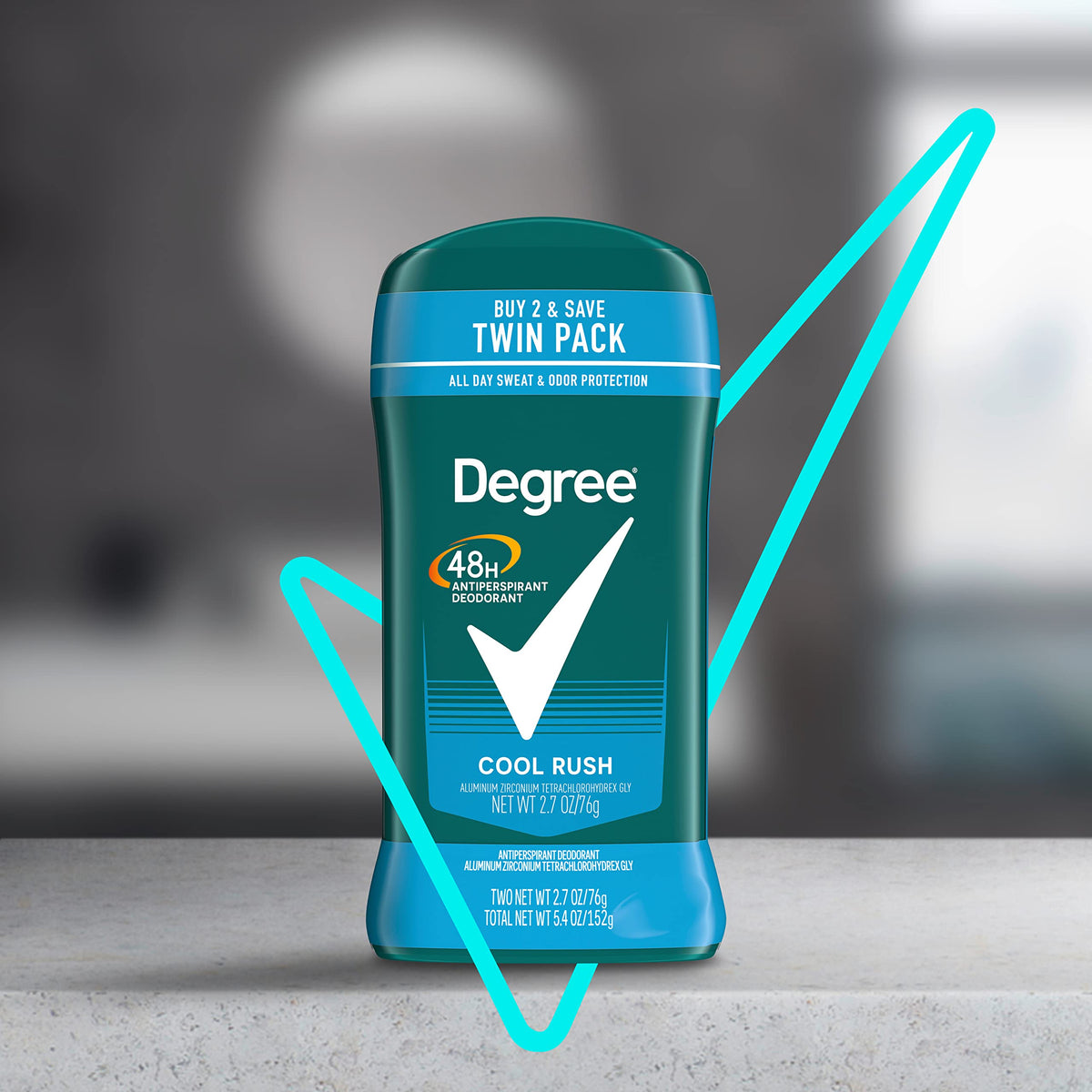 Degree Men Original Antiperspirant Cool Rush Twin Pack Sweat 2 Pack 2.7 oz