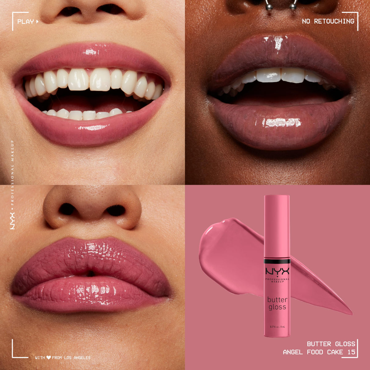 NYX PROFESSIONAL MAKEUP Butter Gloss, Non-Sticky Lip Gloss - Sugar Glass ,Clear