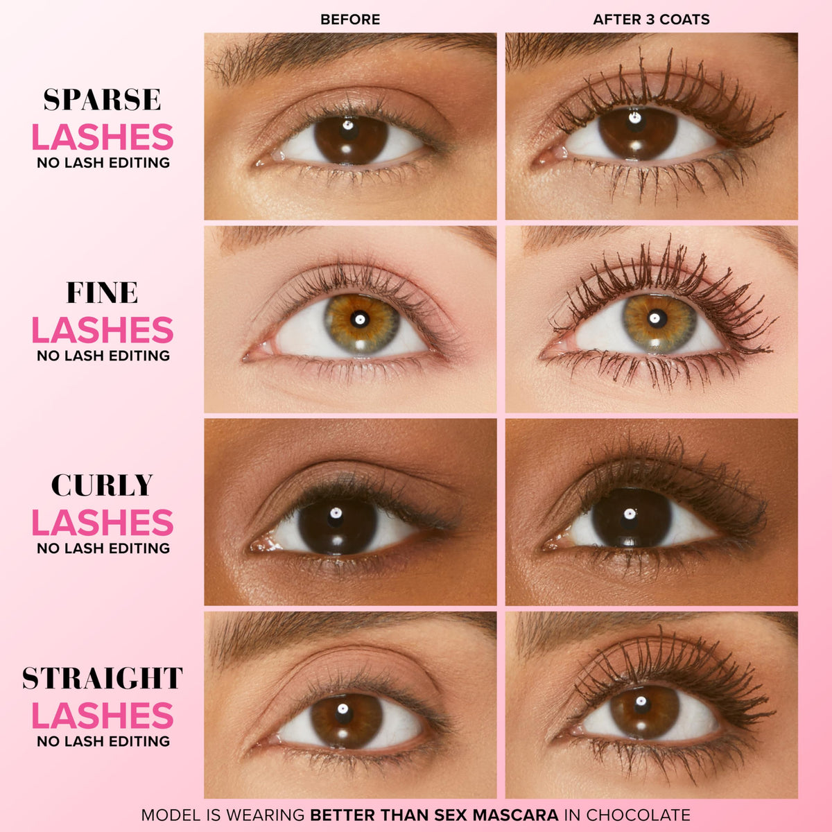 Too Faced Better Than Sex Volumizing Mascara | Dramatic Volume + Length | Cruelty Free