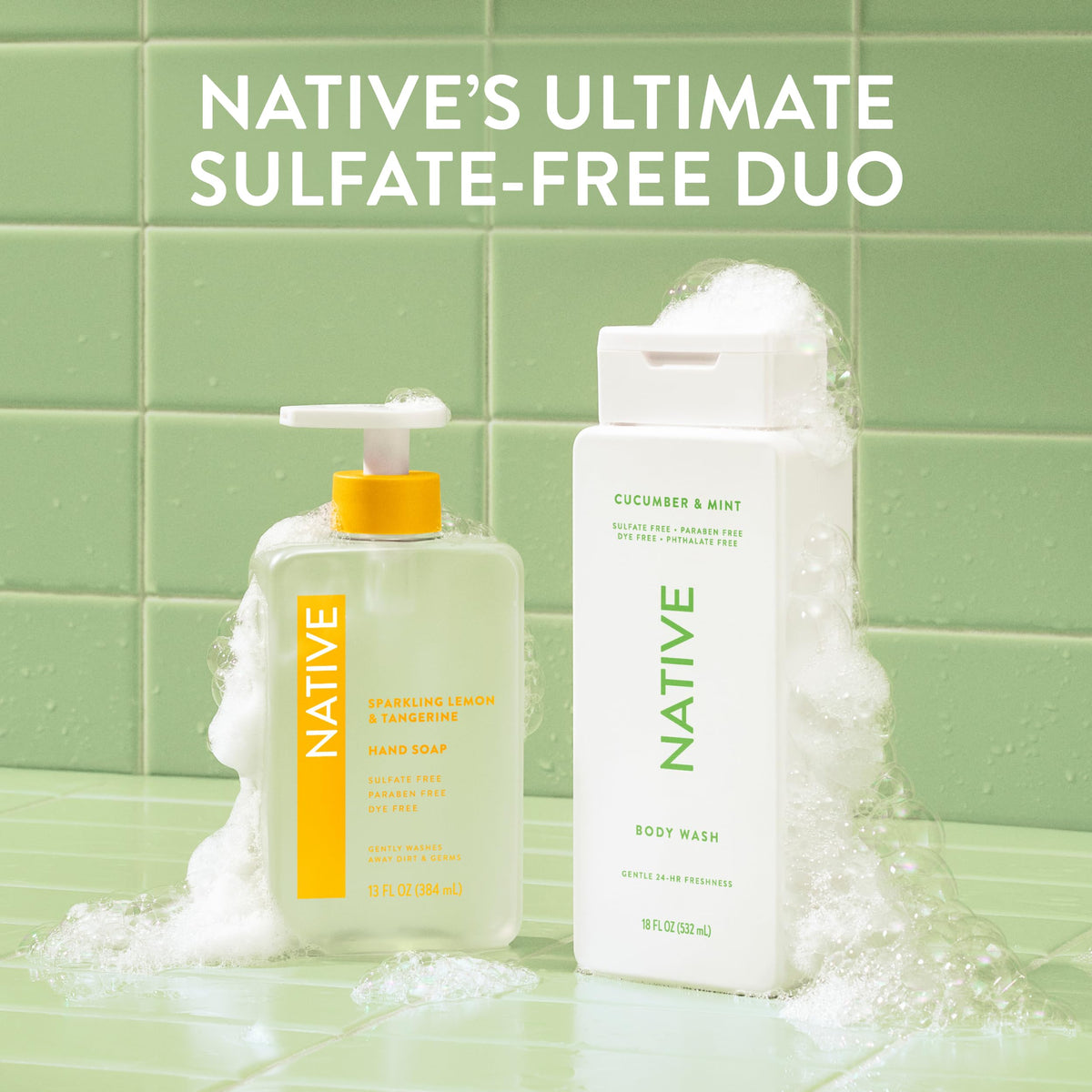 Native Clean Body Wash, Gentle & pH-balanced for Sensitive Skin, 24-Hr Freshness for Women & Men, Vegan & Cruelty-Free, Free of Sulfates, Parabens & Phthalates, Coconut & Vanilla, 36 oz