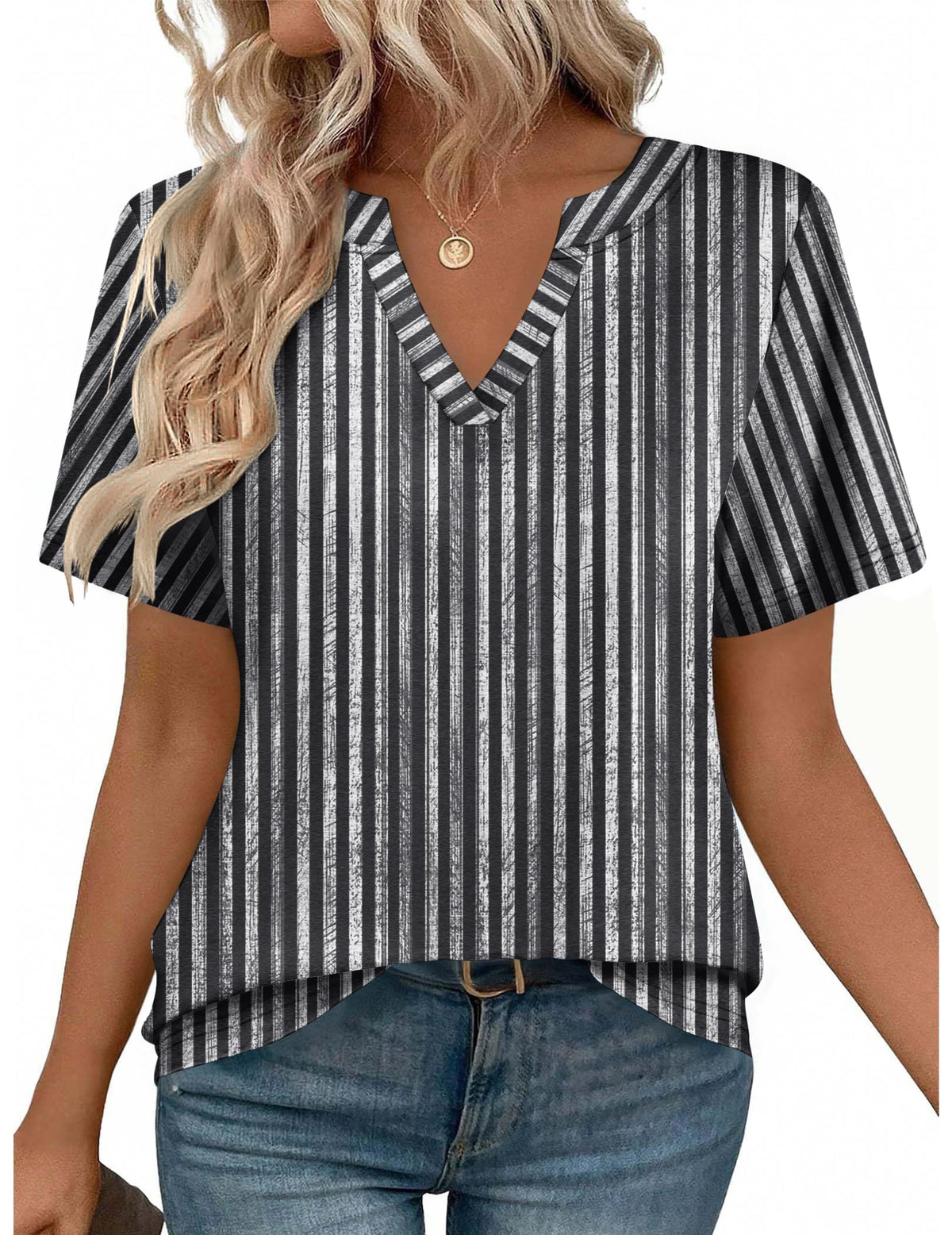 Zeagoo Womens Tops Short Sleeve V Neck Tee Shirts Cute Dressy Casual