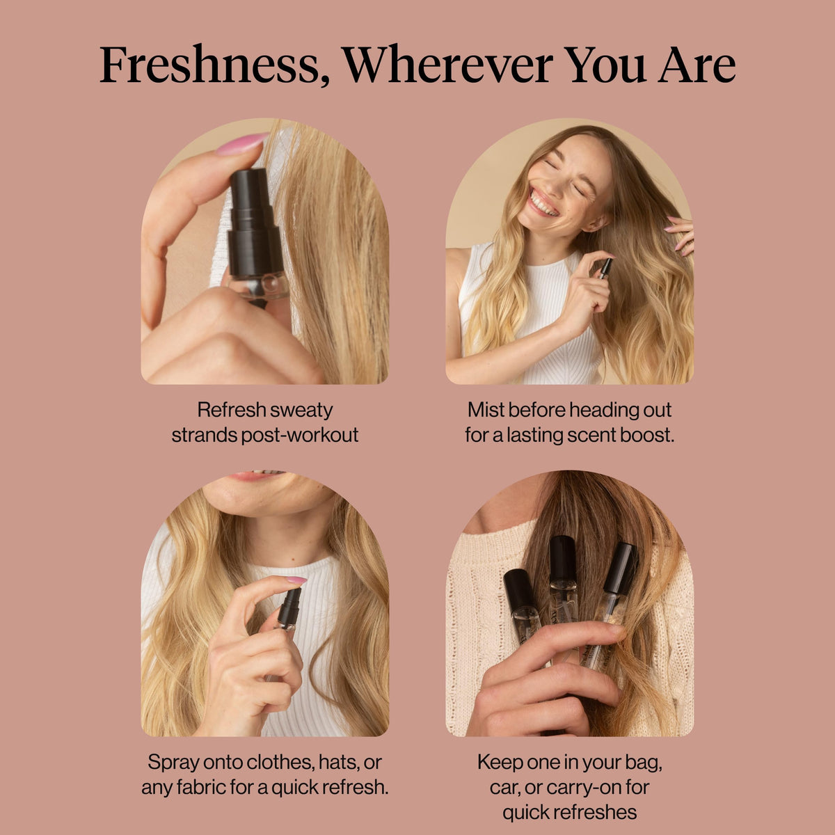 Kitsch Hair Perfume for Women – Hair Spray & Body Mist – Amber Shores, 50mL