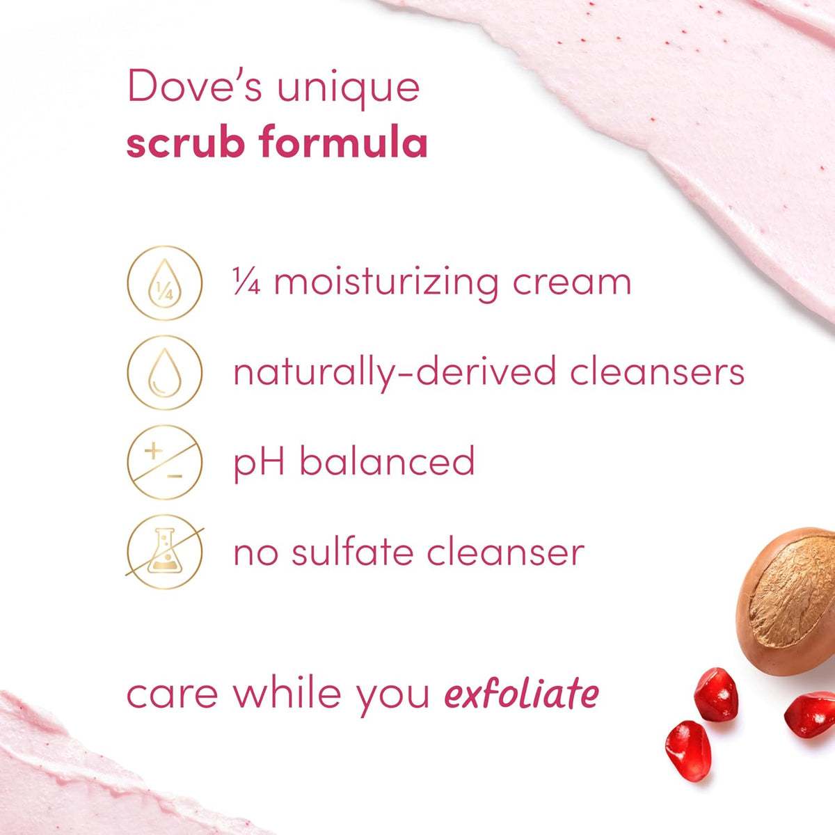 Dove Pomegranate & Shea Butter Body Scrub Exfoliates and Deeply 15 oz