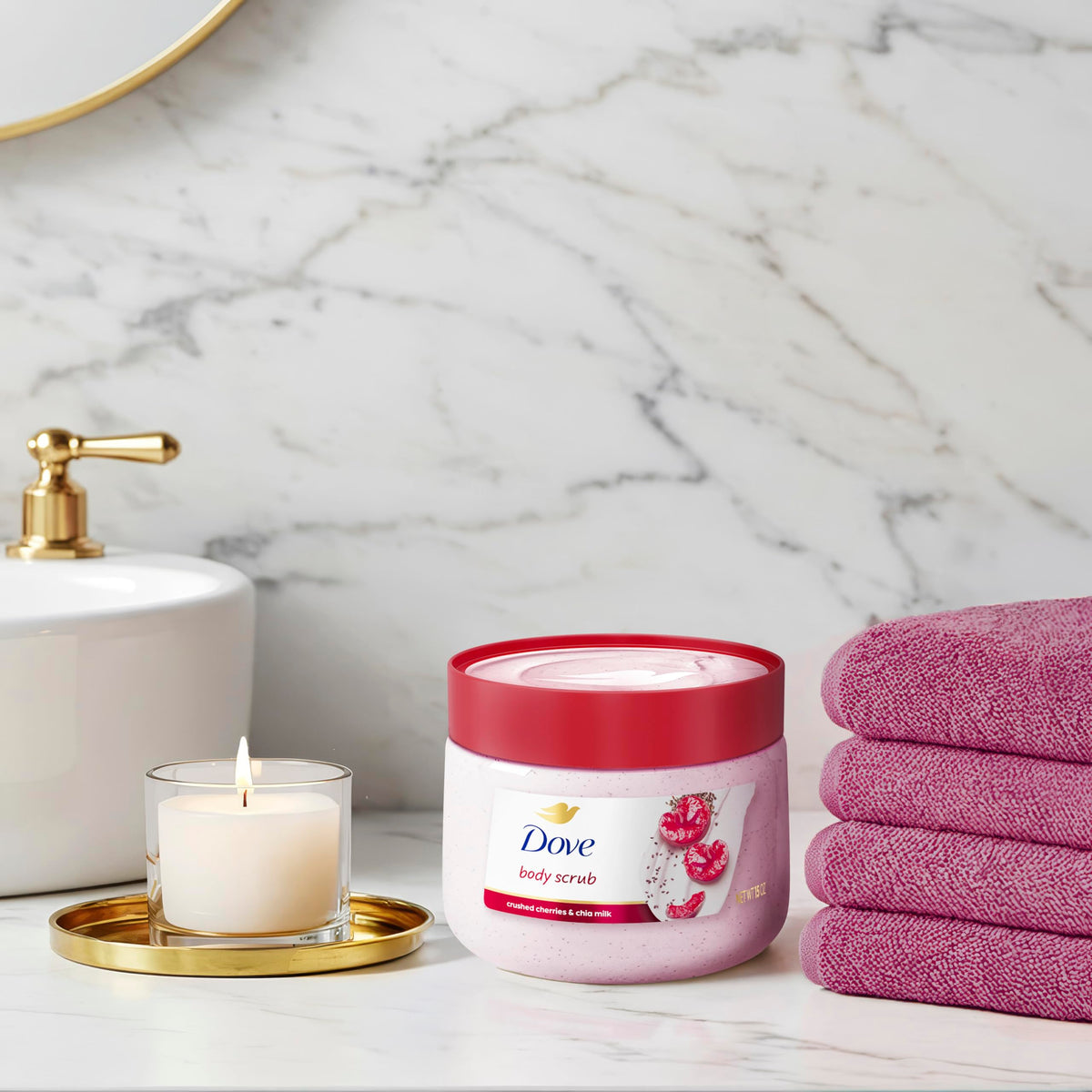 Dove Pomegranate & Shea Butter Body Scrub Exfoliates and Deeply 15 oz