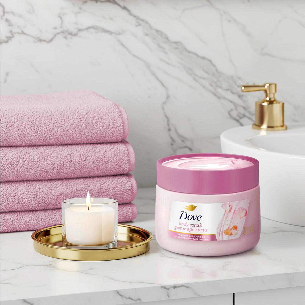 Dove Pomegranate & Shea Butter Body Scrub Exfoliates and Deeply 15 oz