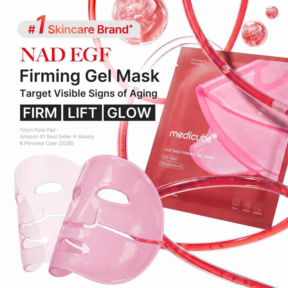 medicube Jelly Gel Mask with Salmon DNA PDRN Pink Collagen, 4EA