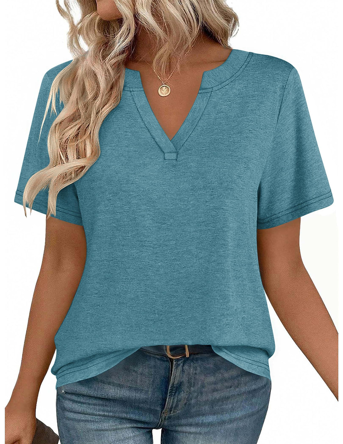 Zeagoo Womens Tops Short Sleeve V Neck Tee Shirts Cute Dressy Casual