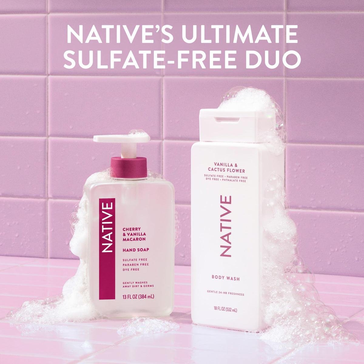 Native Clean Body Wash, Gentle & pH-balanced for Sensitive Skin, 24-Hr Freshness for Women & Men, Vegan & Cruelty-Free, Free of Sulfates, Parabens & Phthalates, Coconut & Vanilla, 36 oz
