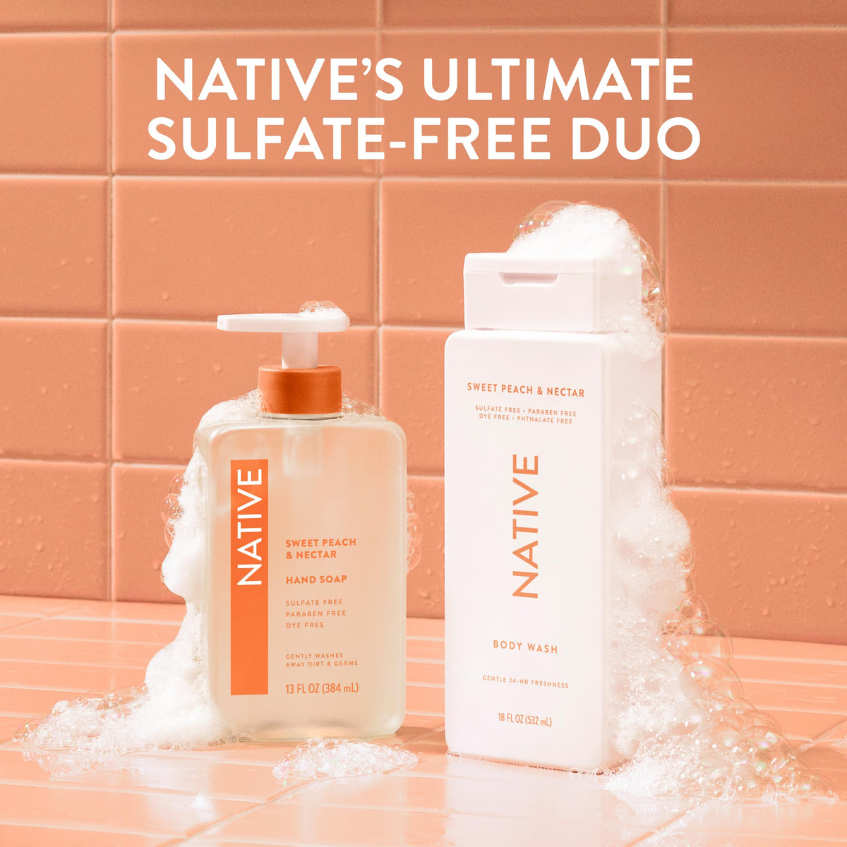Native Clean Body Wash, Gentle & pH-balanced for Sensitive Skin, 24-Hr Freshness for Men & Women, Vegan & Cruelty-Free, Free of Sulfates & Parabens, Balsam & White Woods, 18 fl oz